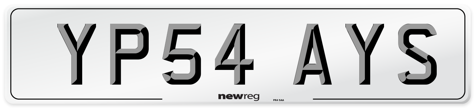 YP54 AYS Number Plate from New Reg